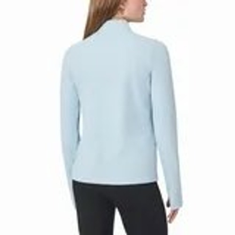 MondettaLight Blue Athletic Quarter Zip Long Sleeve‎ Top Thumbholes Women's M - Picture 3 of 8